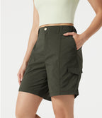 Short cargo bermuda taille mi-haute 17,5 cm avec poches