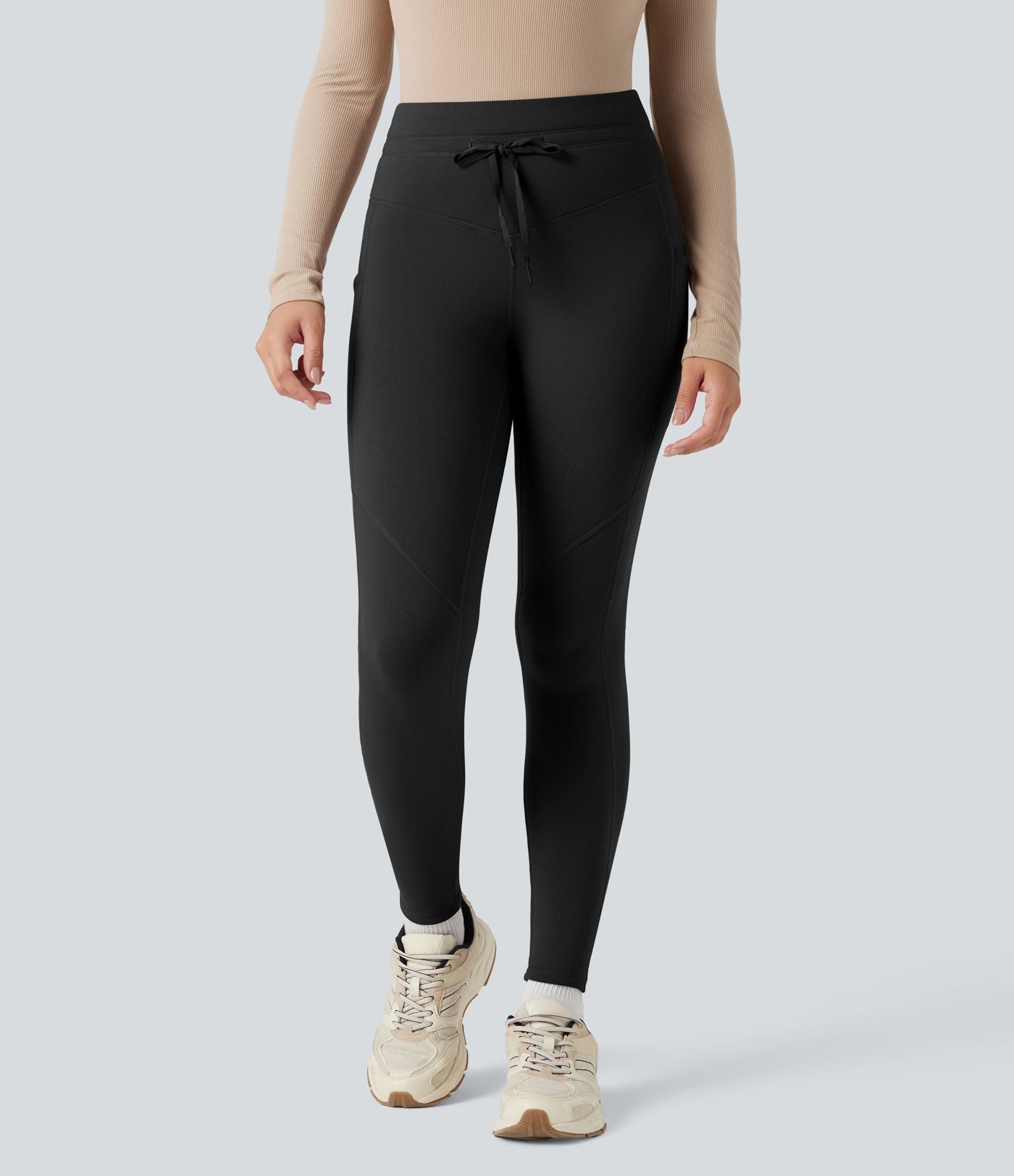 Legging de randonnée polaire 7/8 taille haute avec cordon de serrage et poches