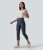 Halara Flex™ Jeggings capri décontracté à rayures fendues taille haute ventre plat avec poches