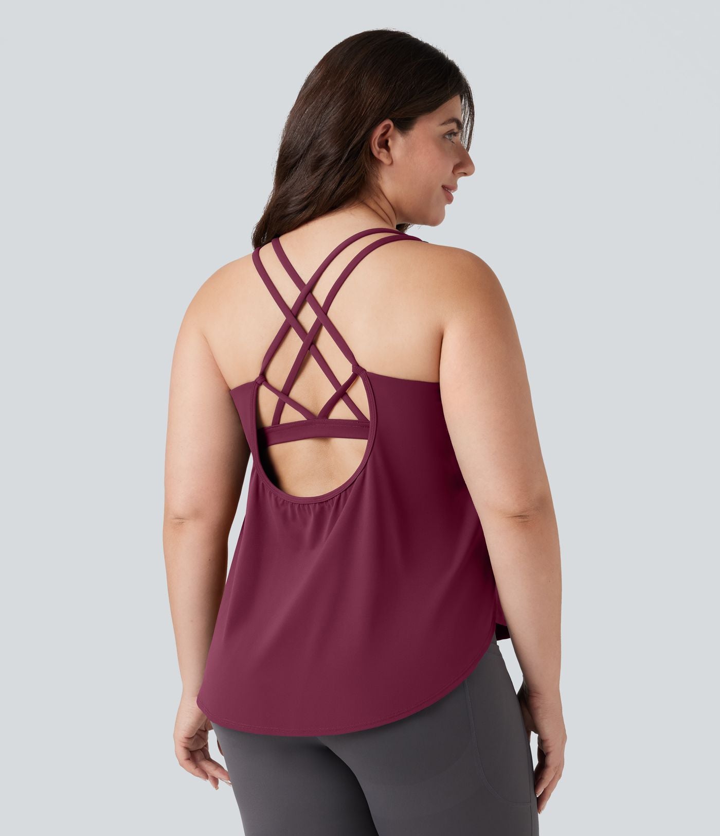 Débardeur running Halara UltraSculpt™ grande taille col rond ourlet arrondi