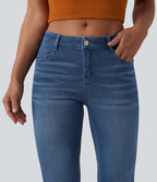 Halara Flex™ Jean bootcut casual taille basse en lyocell drapé, avec poches