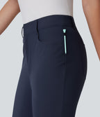Pantalon de Golf Capri Taille Moyenne avec Poches Multiples, Coupe Fuselée, Séchage Rapide - Avec Poche pour Tees - Protection UPF40+