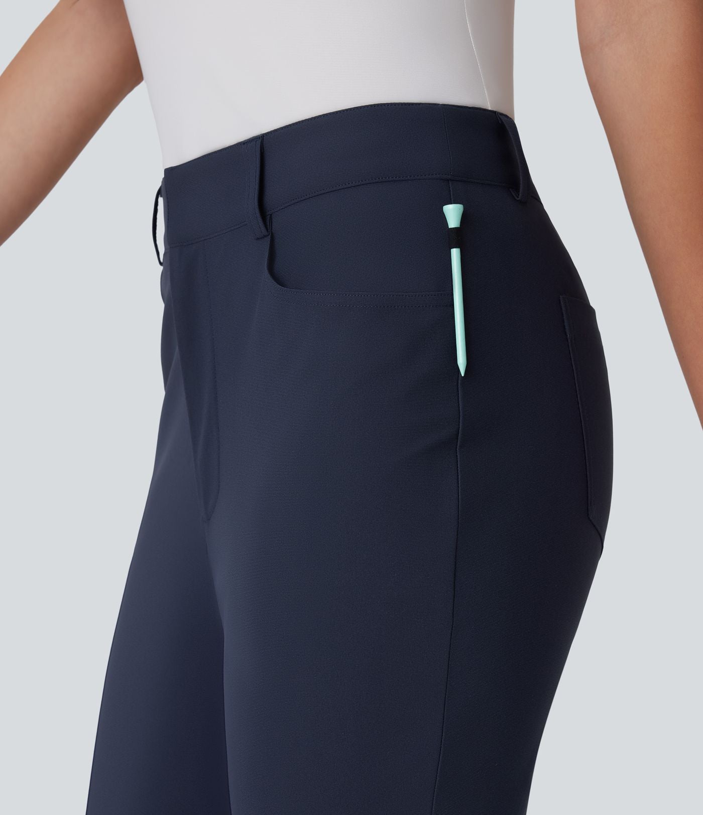 Pantalon de Golf Capri Taille Moyenne avec Poches Multiples, Coupe Fuselée, Séchage Rapide - Avec Poche pour Tees - Protection UPF40+