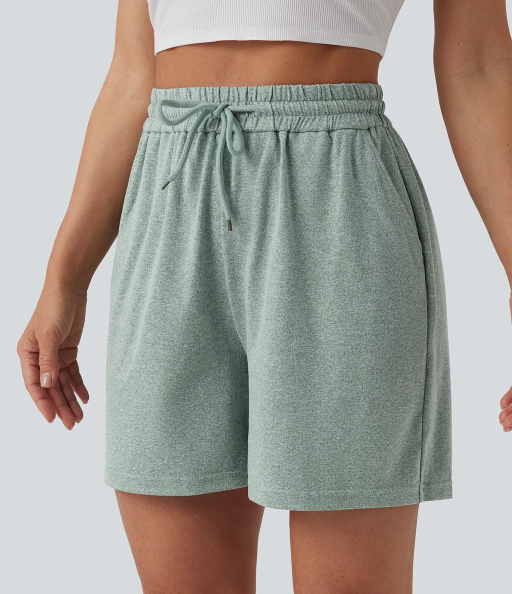 Short ample décontracté taille haute avec cordon de serrage 12,5 cm et poches