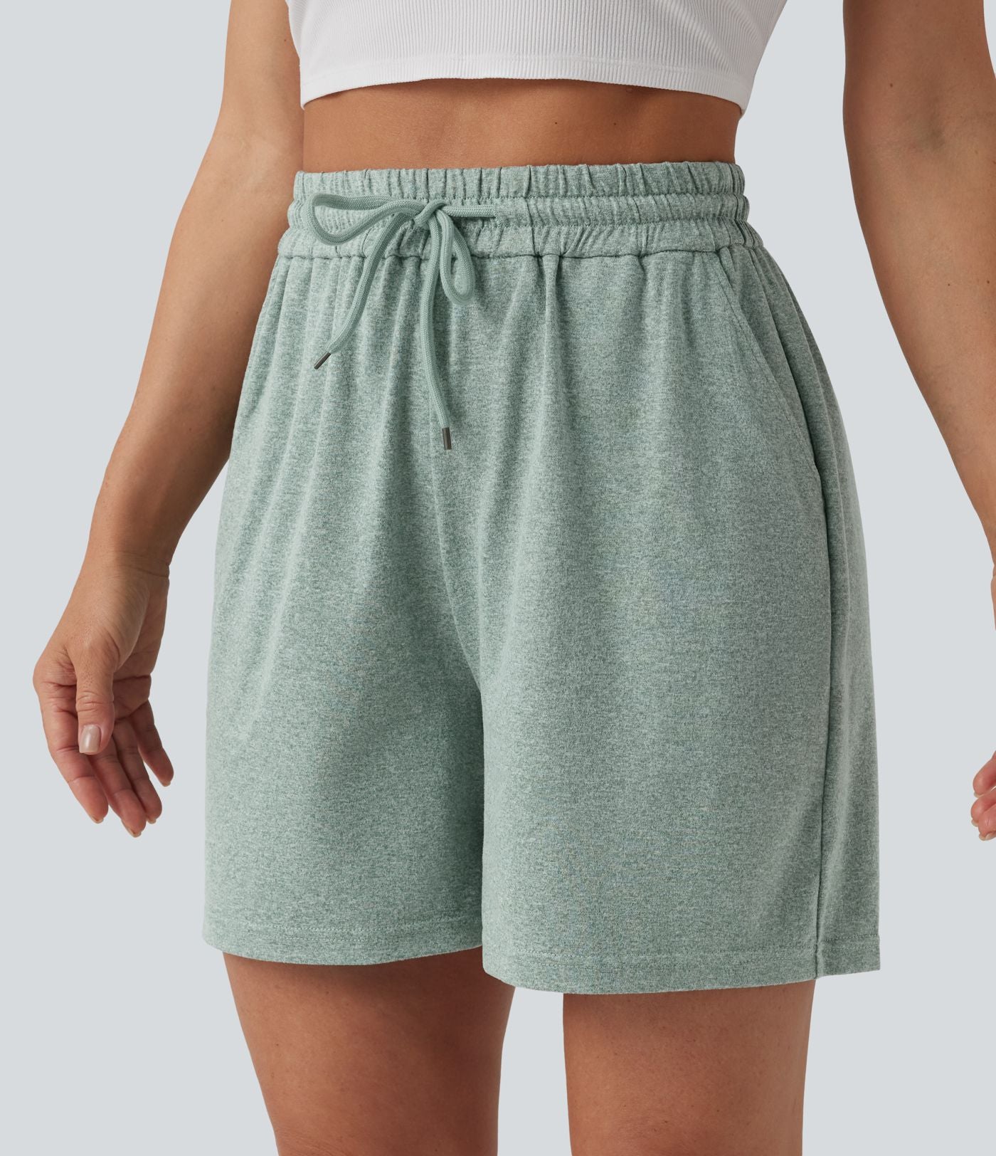 Short ample décontracté taille haute avec cordon de serrage 12,5 cm et poches