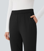 Pantalon de travail ajusté 7/8 repliable taille haute avec cordon de serrage Halara Flex™ DayStretch avec poches