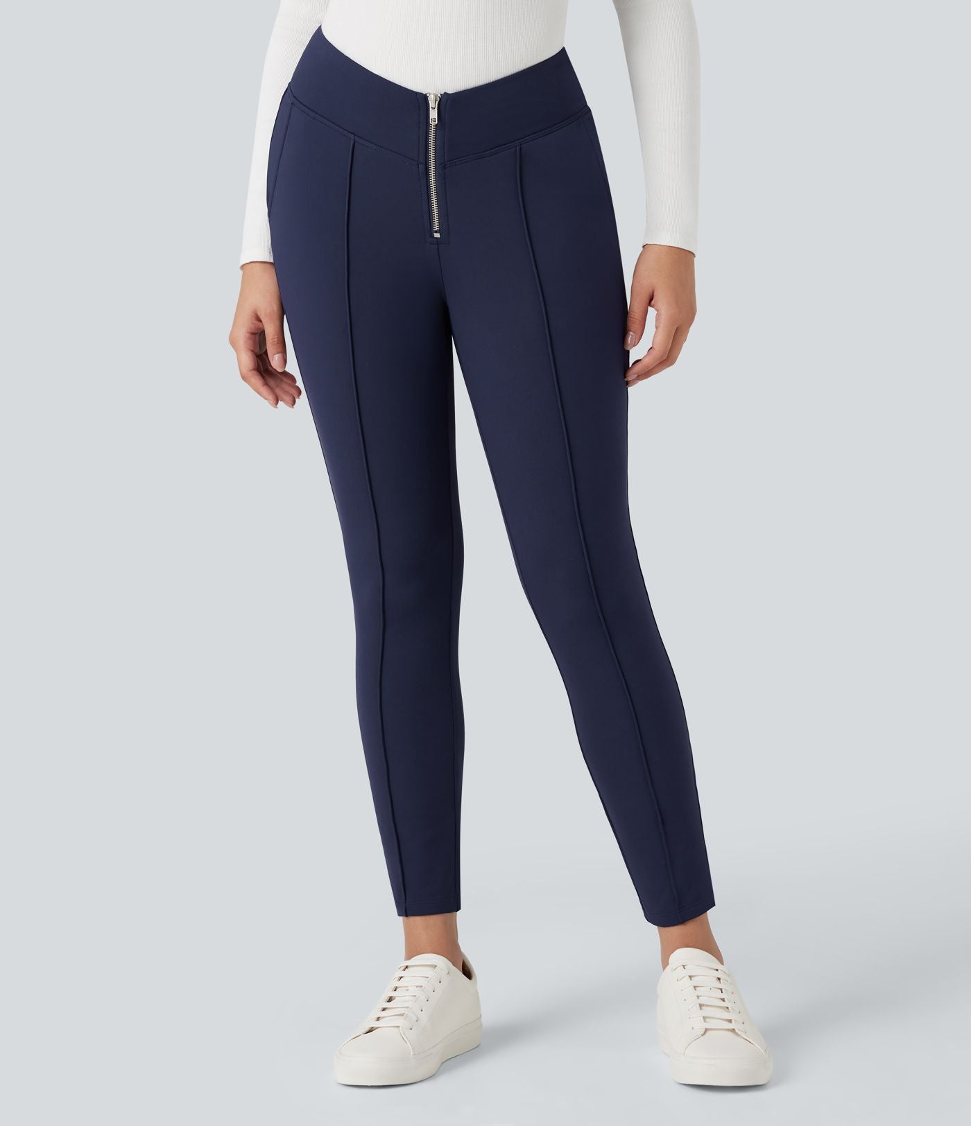 Pantalon tailleur thermique SoftlyZero™ Plush taille en V taille haute avec fermeture éclair et poches