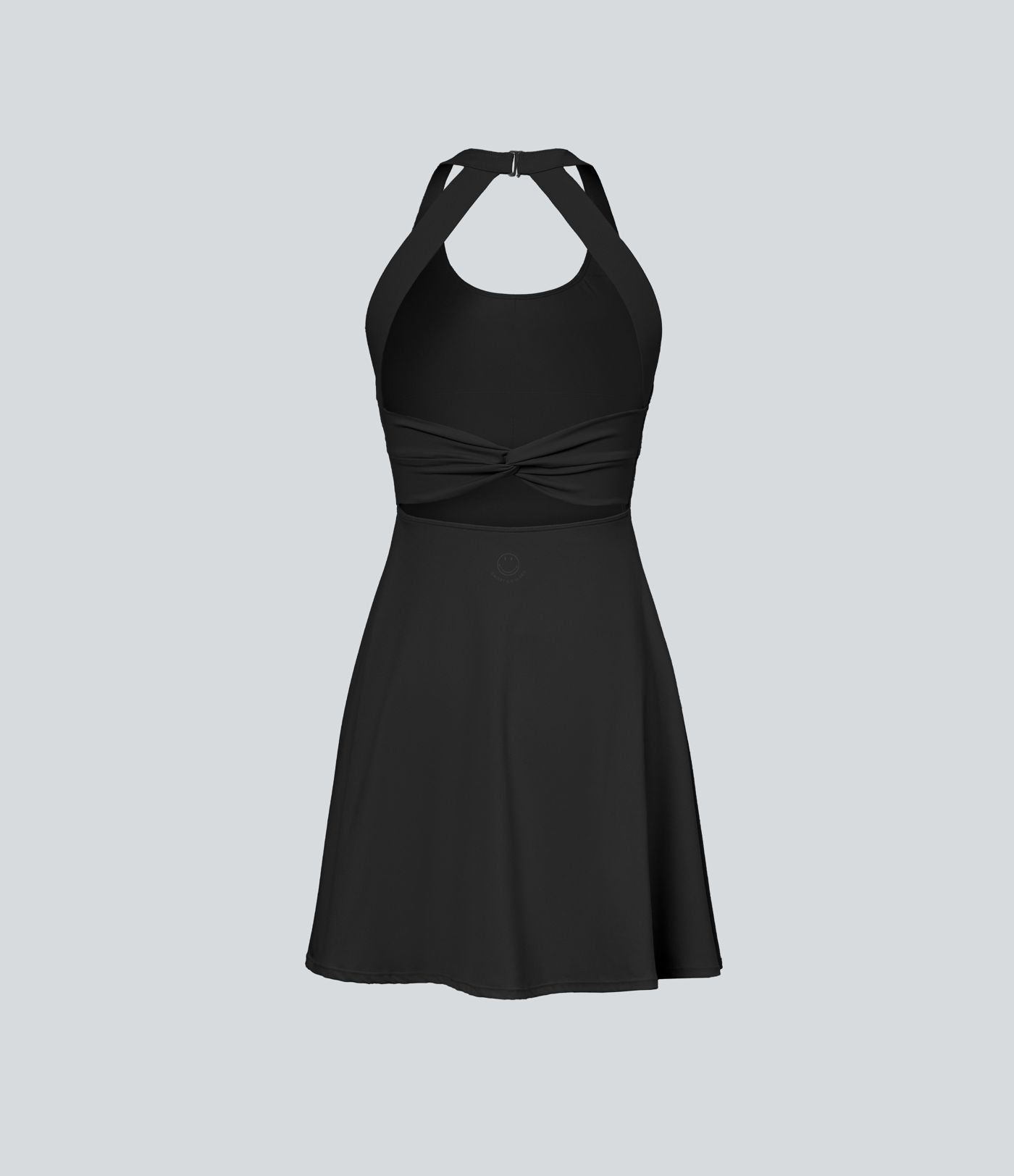 Robe sport évasée dos ouvert torsadé Halara X Smiley® SoftlyZero™ Airy avec poches – Longueur allongée – Édition Easy Peasy – Bonnets A à D