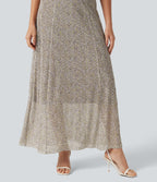 Robe nuisette longue fluide en tulle à pois pour demoiselle d'honneur et invitée de mariage