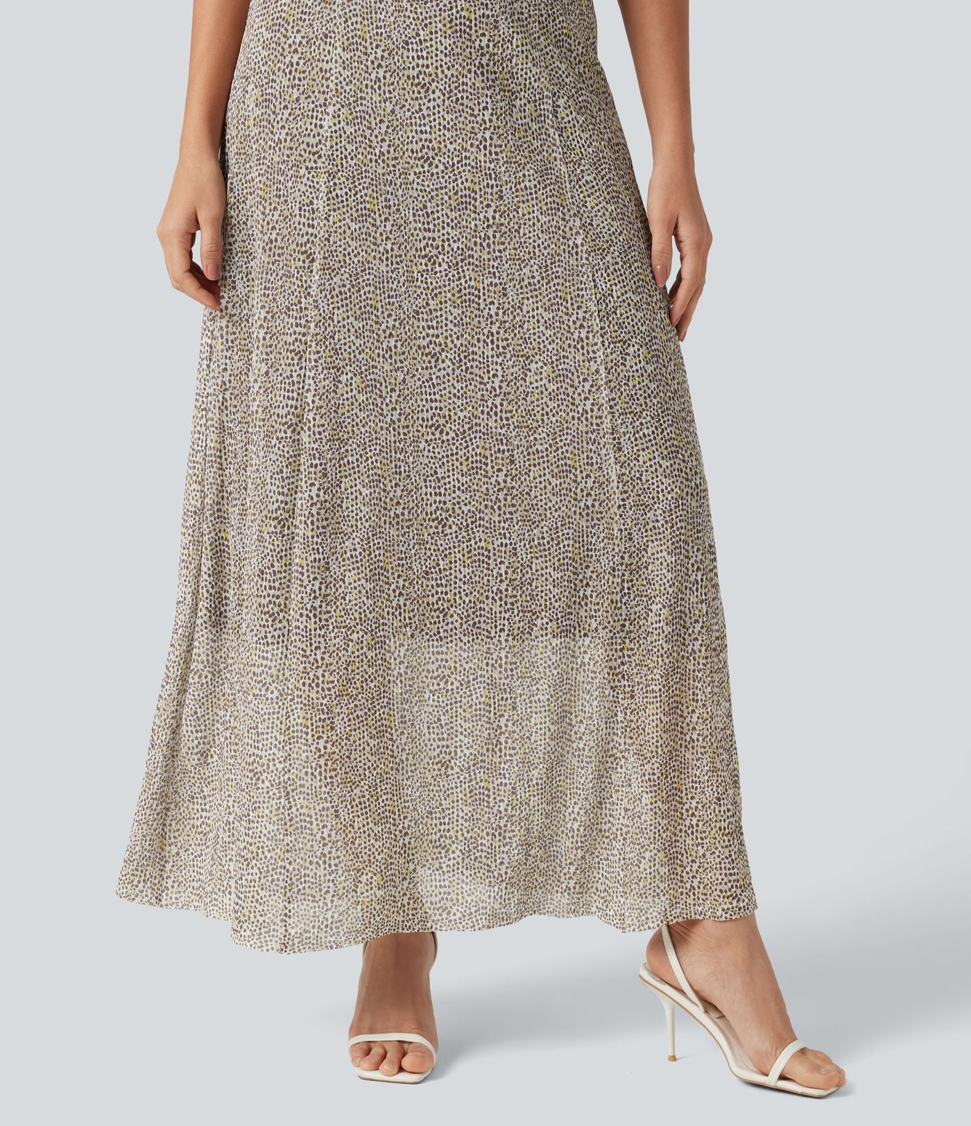 Robe nuisette longue fluide en tulle à pois pour demoiselle d'honneur et invitée de mariage