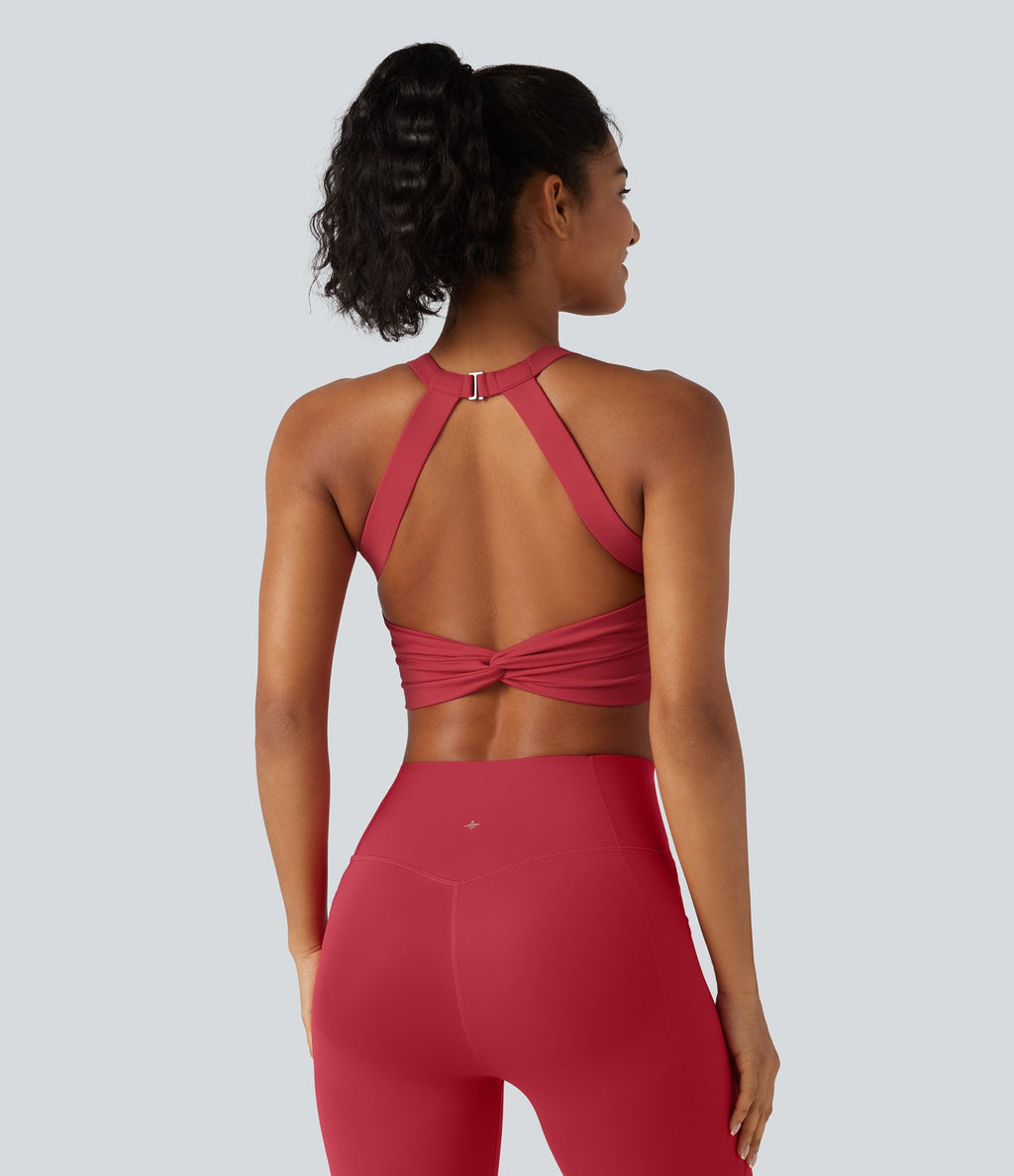 SoftlyZero™ Plush Débardeur de yoga court col cœur avec soutien-gorge intégré