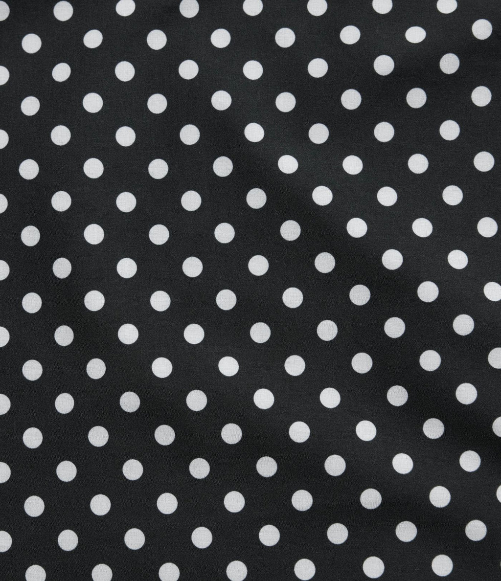 Robe midi à pois col V avec manches courtes, lien côté et poches