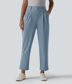 Halara Flex™ Pantalon tailleur fuselé taille haute en tissu gaufré avec poches