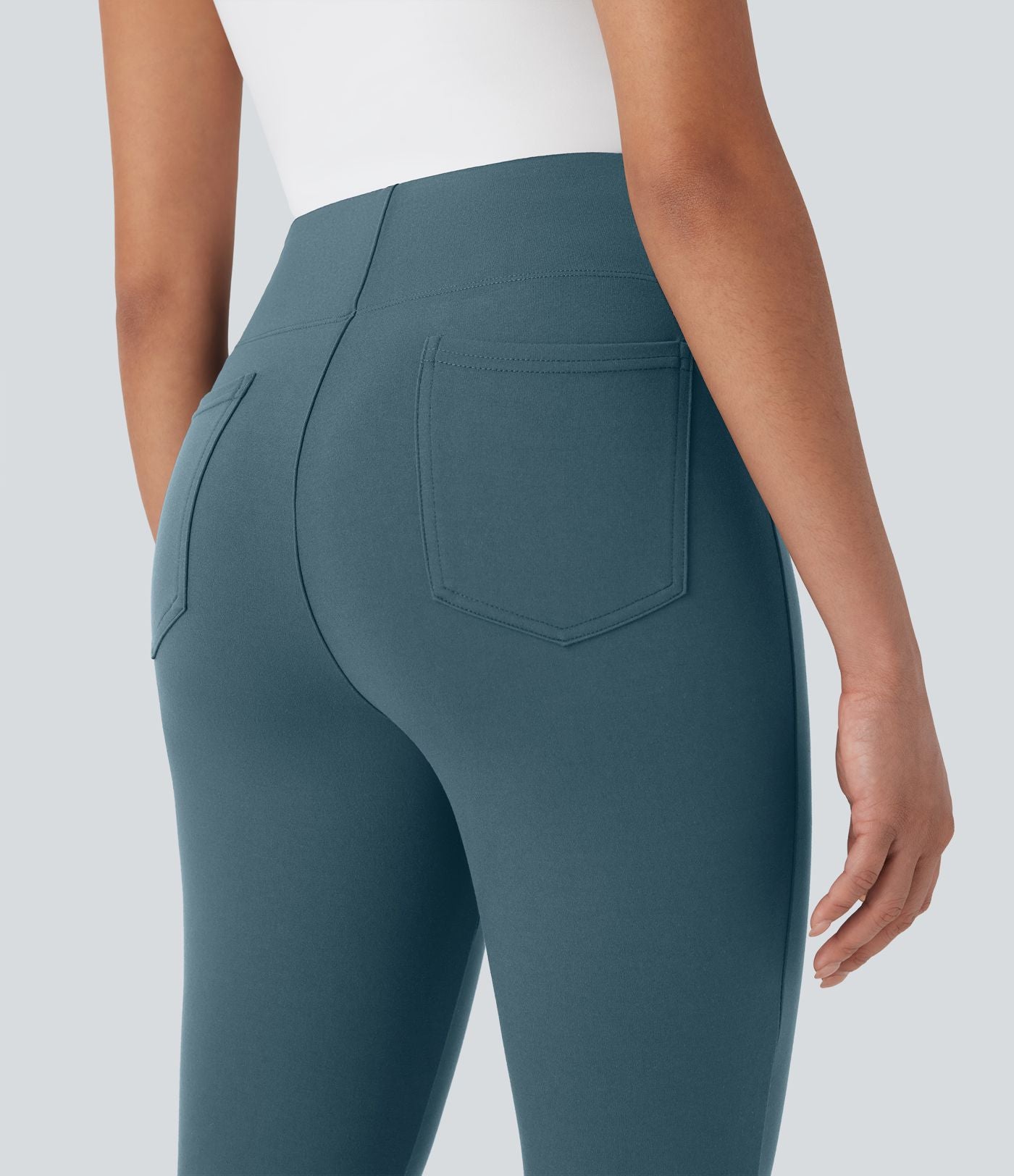 Pantalon de travail fuselé court taille haute Halara Flex™ avec poches