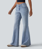 Halara Flex™ Jean évasé décontracté délavé taille basse avec poches