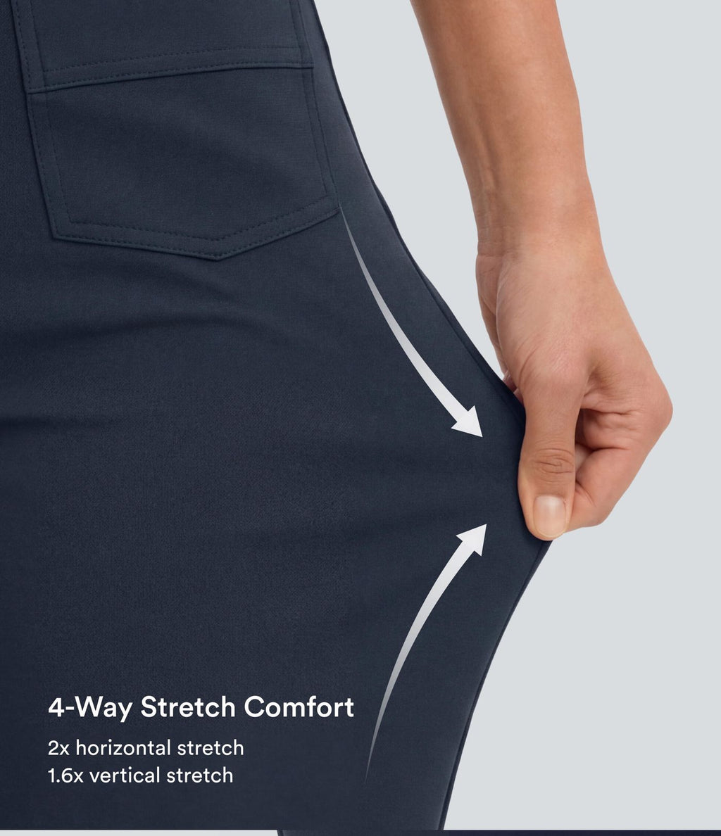 Pantalon taille haute coupe droite DayStretch avec poches