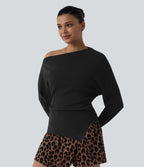 Pull casual une épaule manches longues