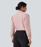 Chemise décontractée col officier manches longues