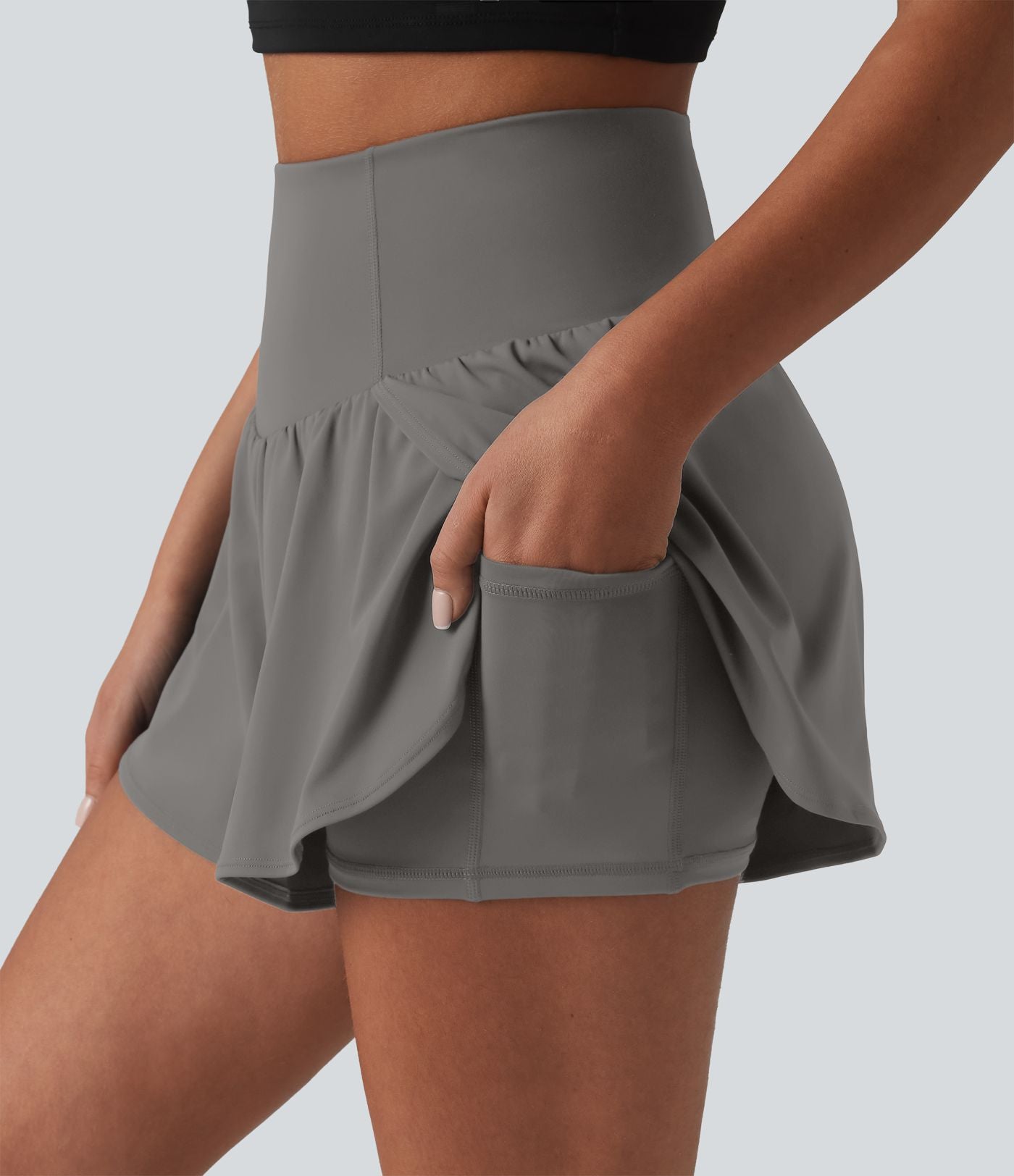 Short de yoga SoftlyZero™ Airy 2-en-1 taille haute gainant ourlet arrondi effet frais InstantCool 7,5 cm avec poches