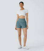 Breezeful™ Short 8,8cm Yoga Séchage Rapide 2 en 1 Taille Super Haute Ourlet Courbé Poches Latérales