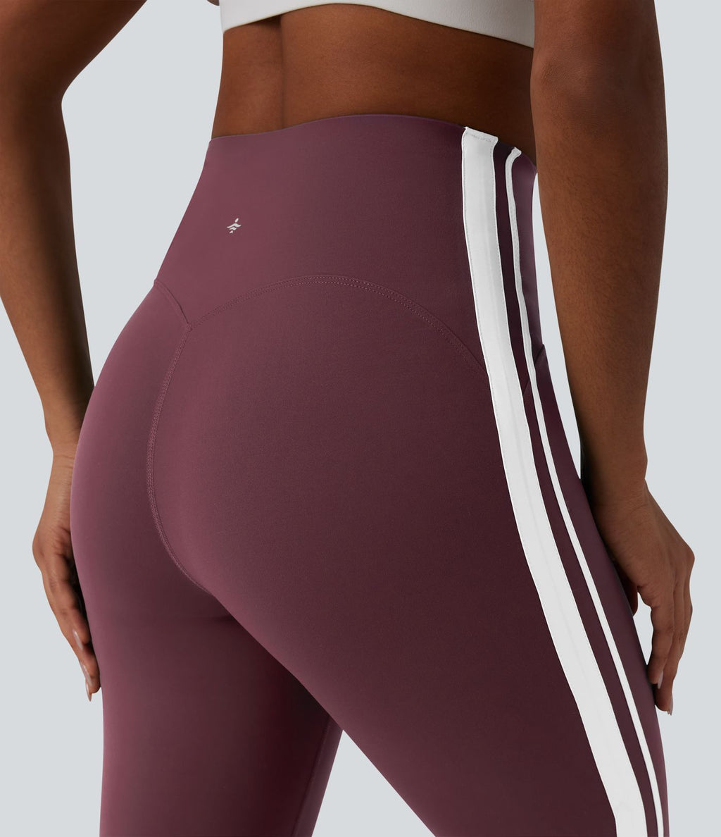 Legging de yoga 7/8 évasé Halara UltraSculpt™ taille haute ventre plat avec bandes latérales