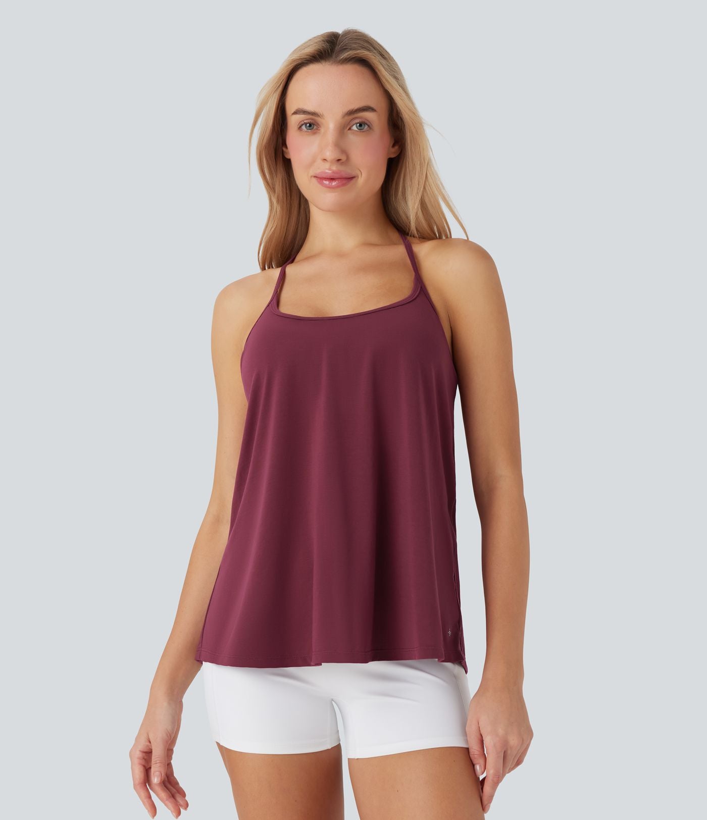 Softlyzero™ Airy Haut de yoga dos nu à encolure américaine sensation fraîcheur-UPF50+