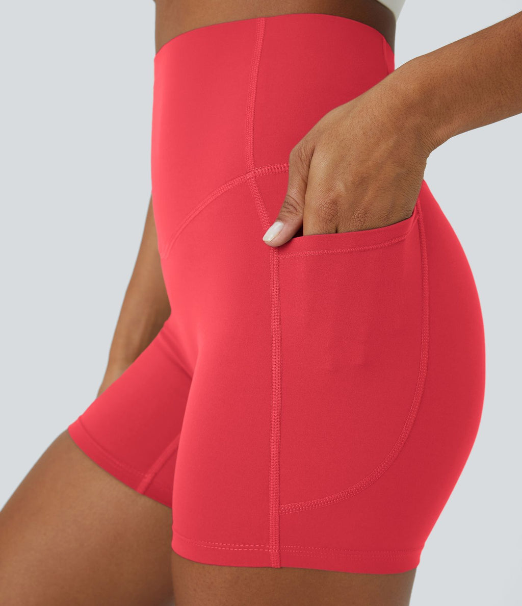 Short cycliste d'entraînement gainant taille haute UltraSculpt™ SoCinched à poches latérales 12,5 cm