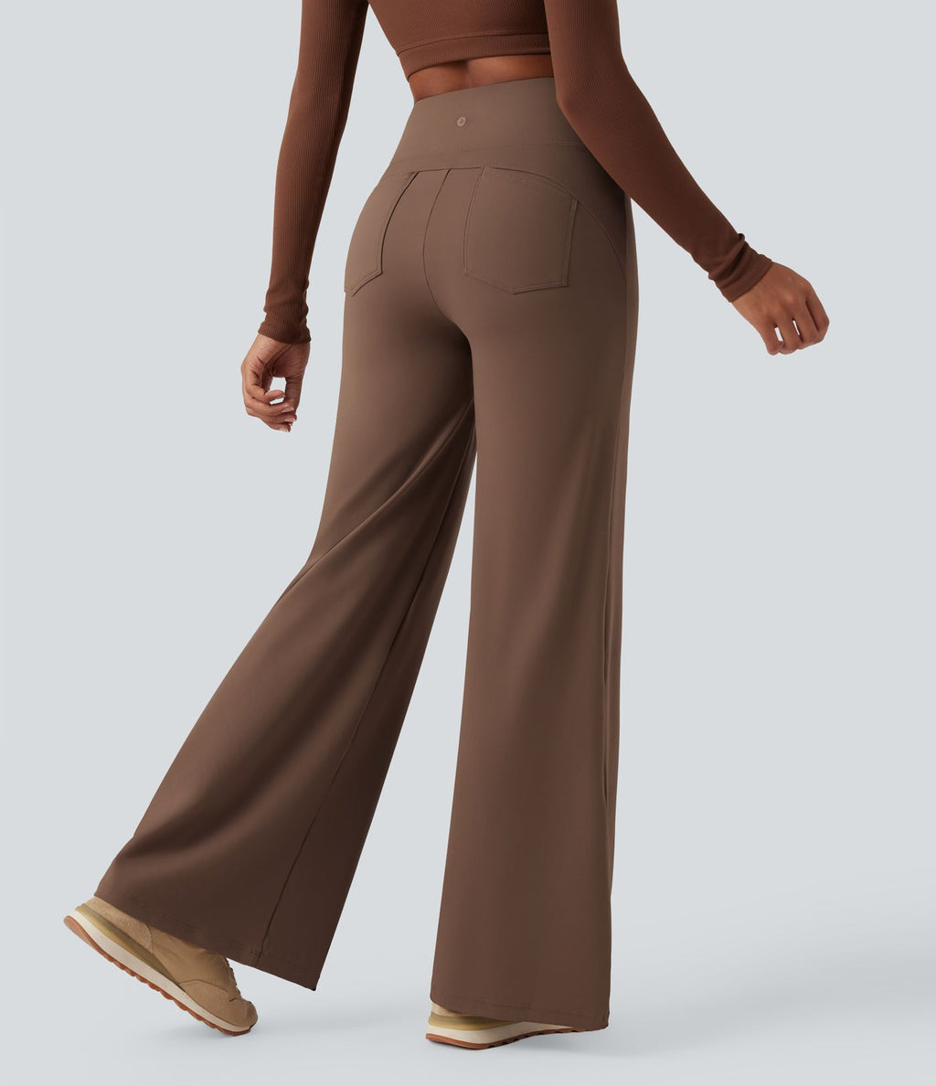 Pantalon yoga large gainant taille haute DayStretch avec poches