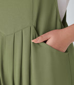Salopette Casual Grande Taille en Gaufré avec Bretelles Ajustables Boutons et Poches Multiples