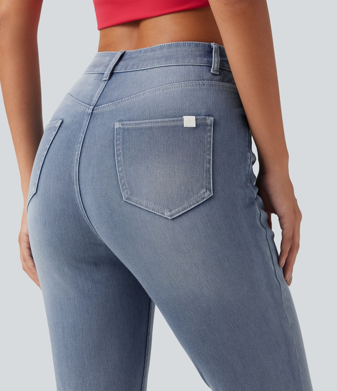 Halara Flex™ Jean slim casual capri taille haute avec fentes et poches