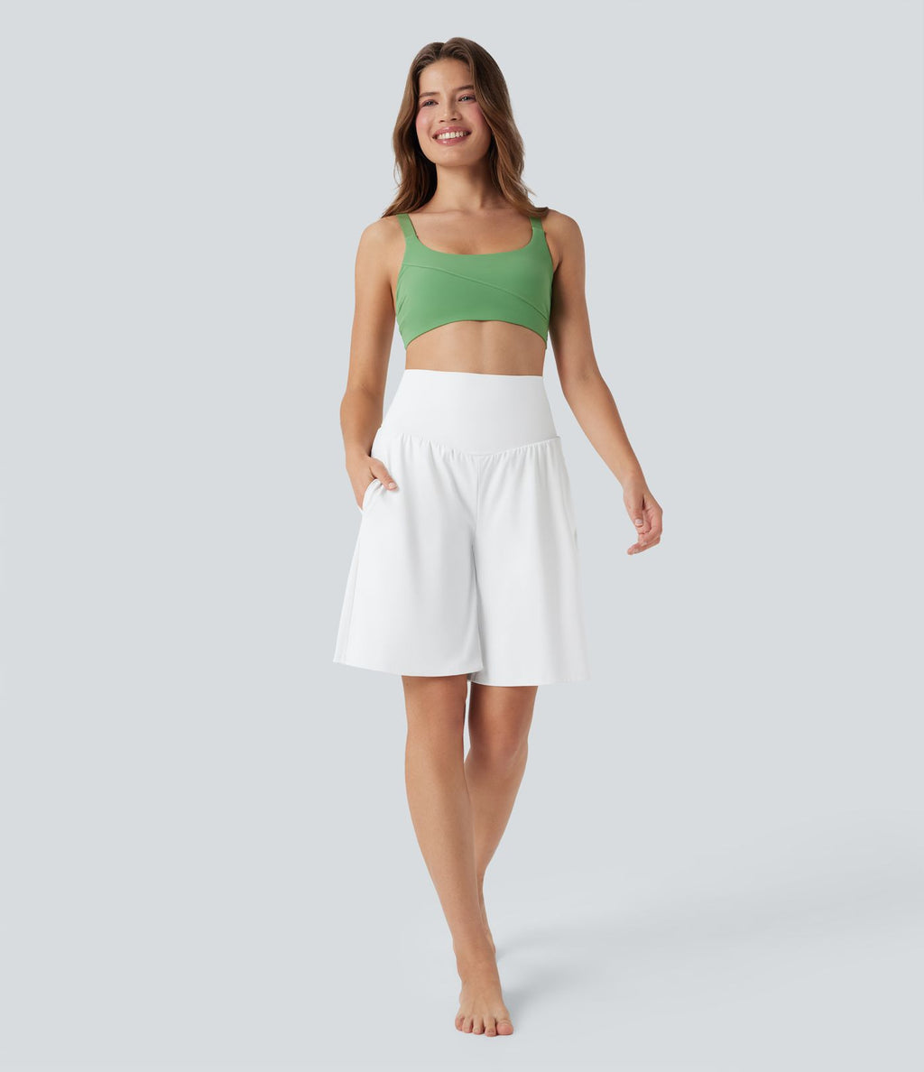 Bermuda SoftlyZero™ Airy de yoga taille haute avec poches multiples et effet frais InstantCool