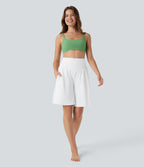 Bermuda SoftlyZero™ Airy de yoga taille haute avec poches multiples et effet frais InstantCool