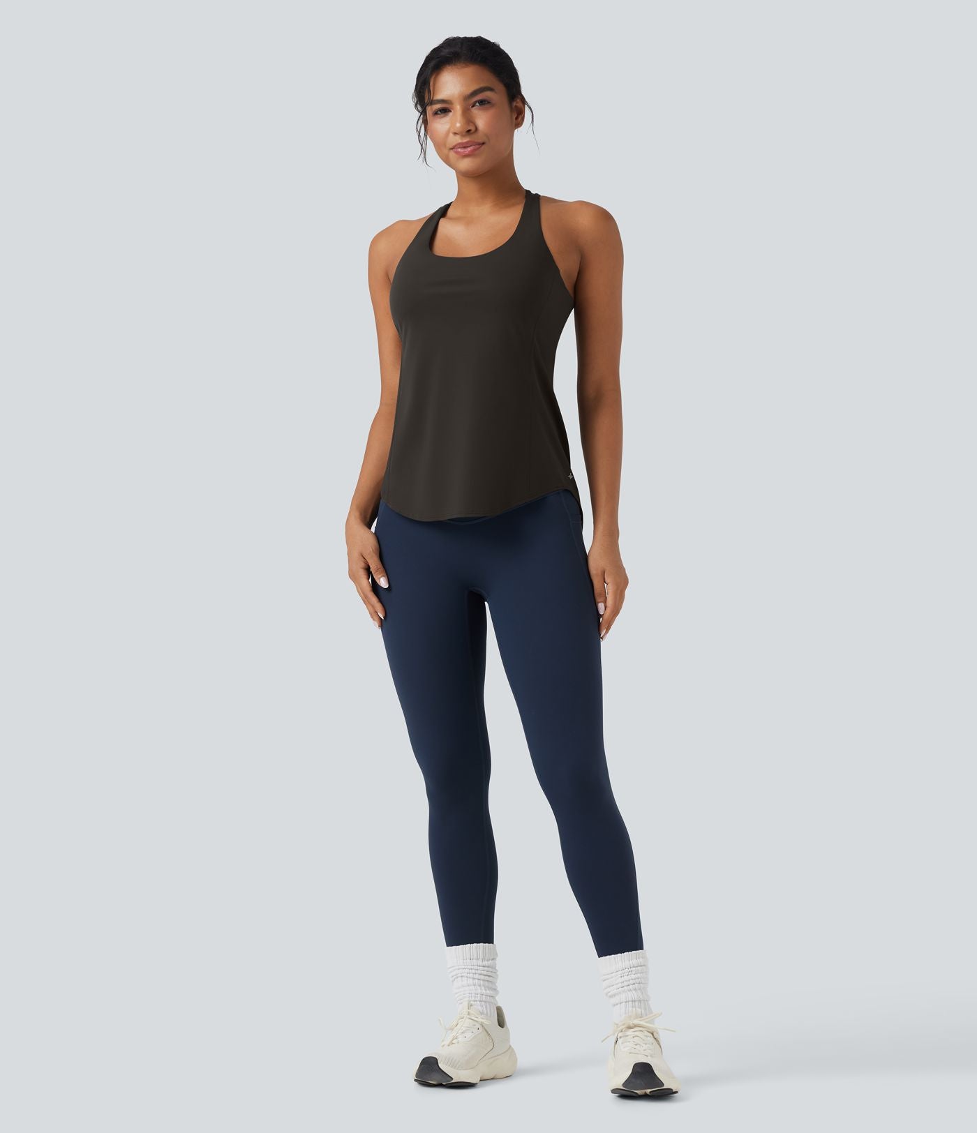 Débardeur running Halara UltraSculpt™ col rond dos croisé bonnets E-G