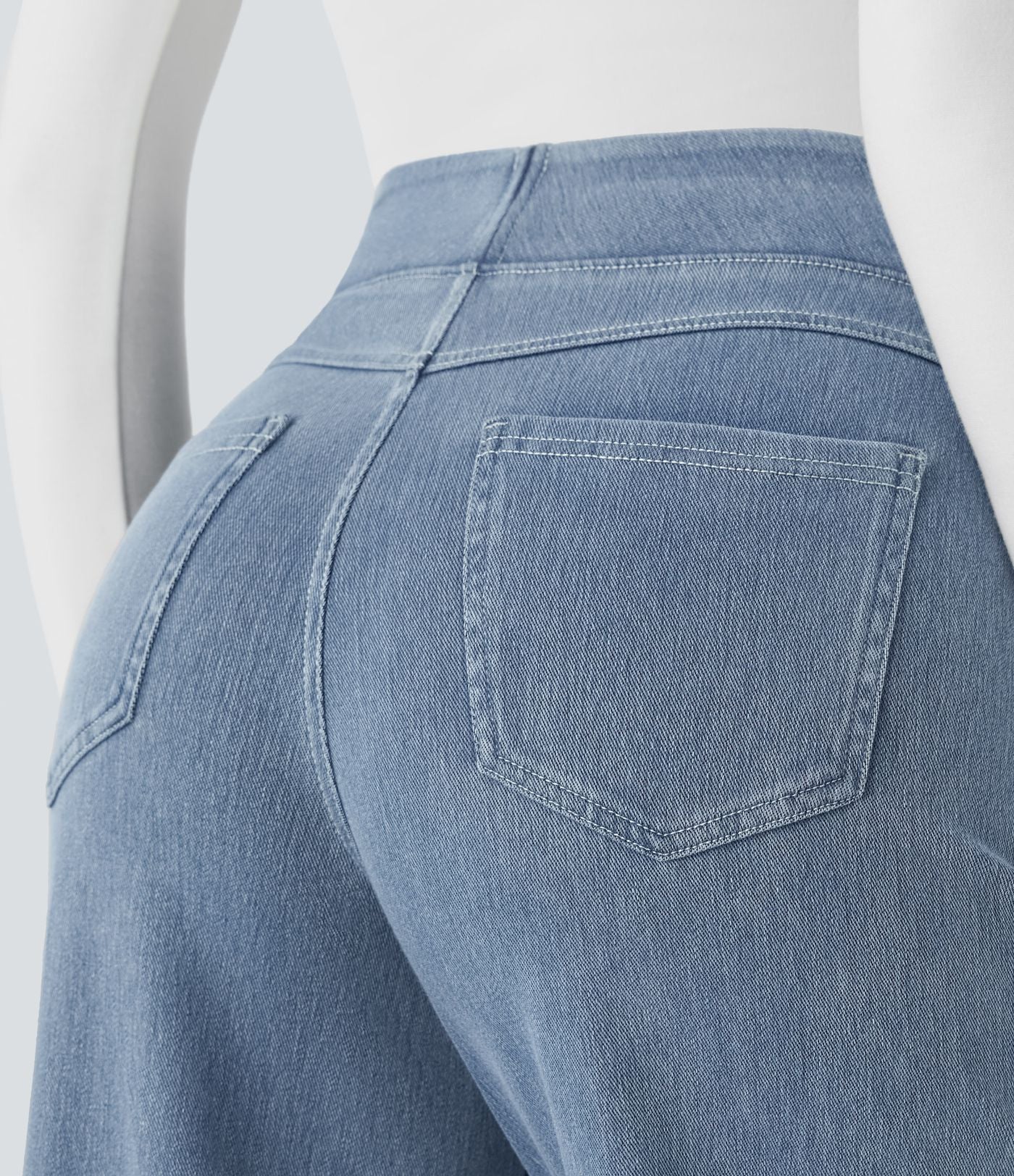 Halara Flex™ Jean Large Travail à Taille Haute Poches Multiples et Tricot Extensible