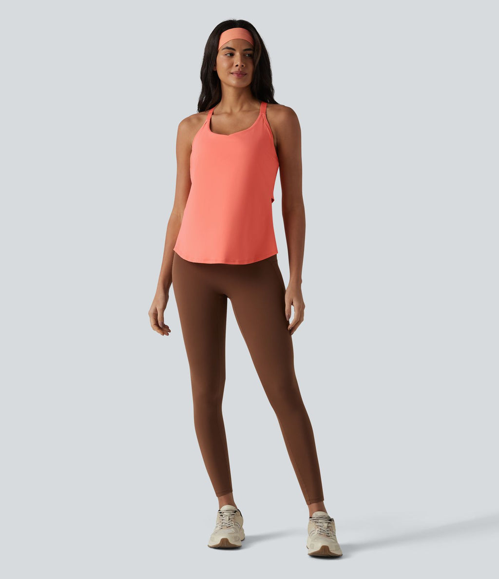 Halara UltraSculpt™ Débardeur d'entraînement dos nu croisé avec boucle ajustable et soutien-gorge intégré