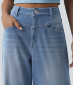 Jean Halara Flex™ délavé décontracté, taille haute coupe jambe large avec poches