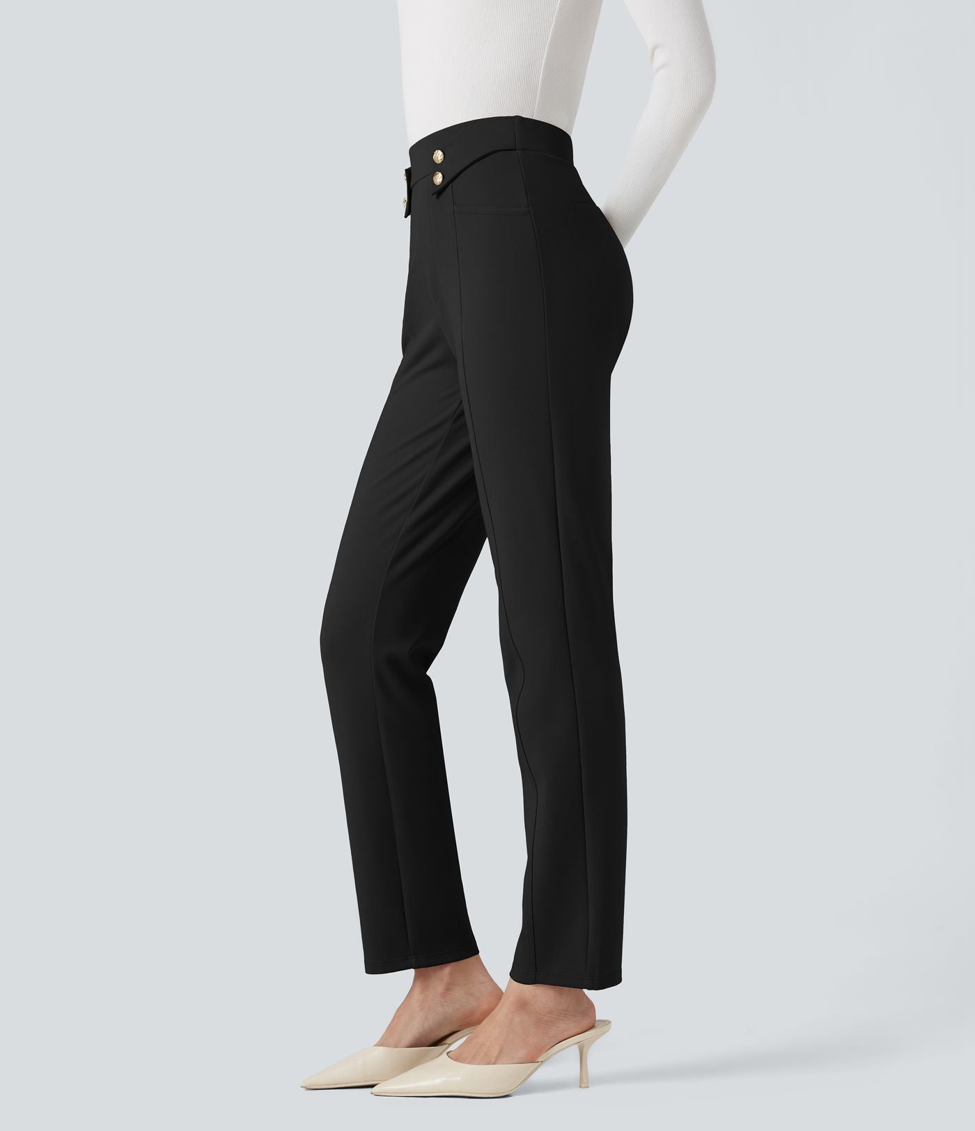 Pantalon de travail fuselé taille haute Halara Flex™ avec poches
