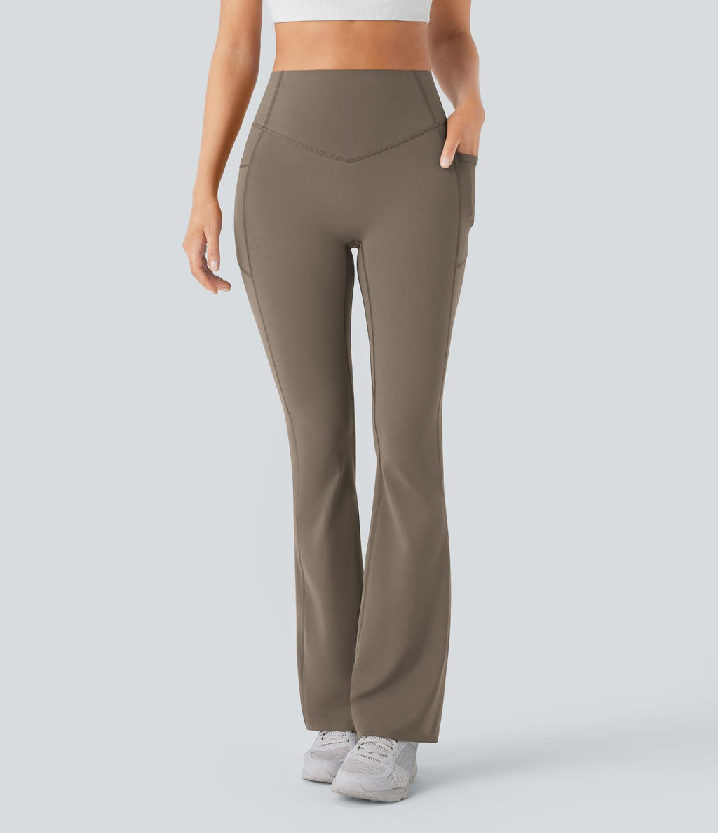 Pantalon de yoga à coupe bootcut gainant galbant taille haute avec effet scrunch et poches Halara UltraSculpt™