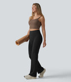 Pantalon de yoga gainant taille haute coupe droite