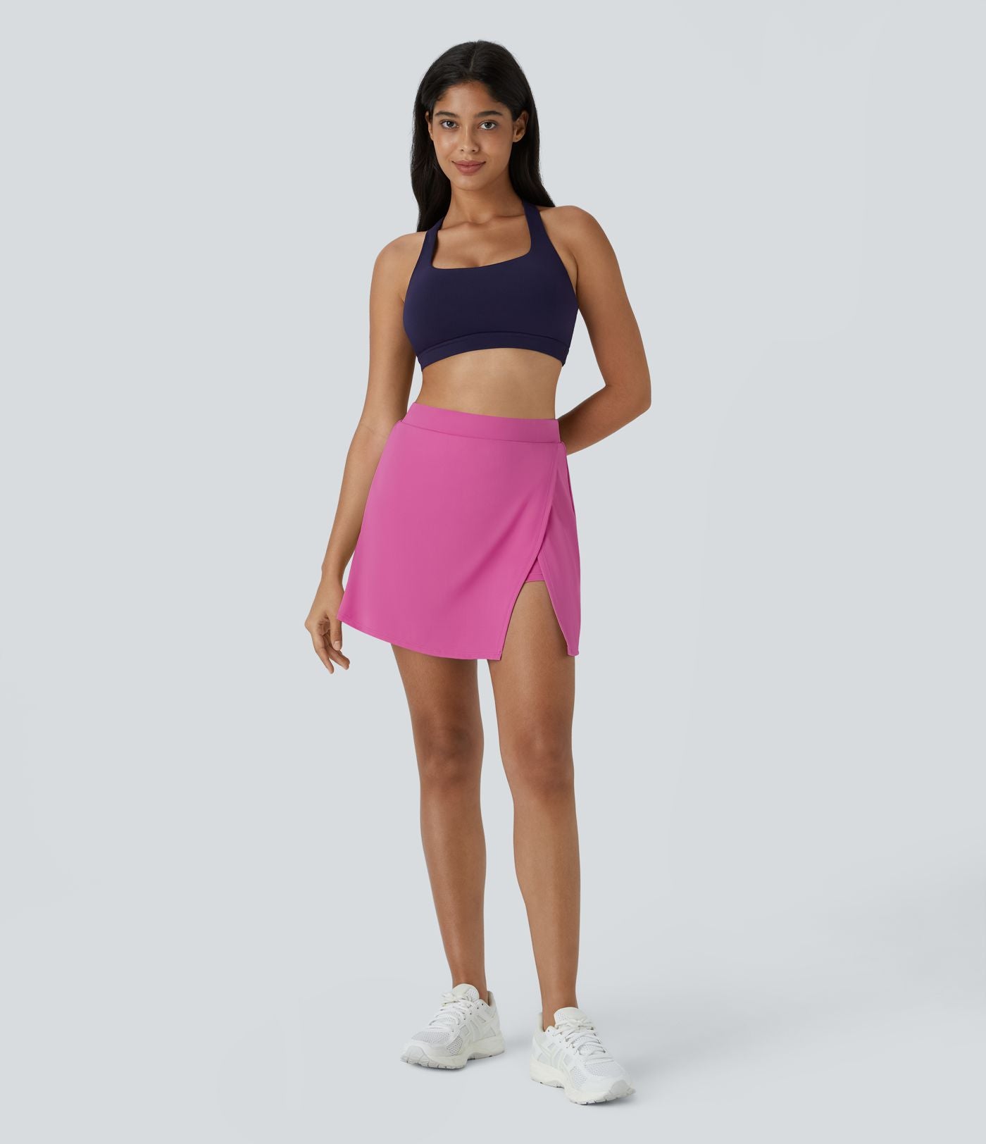 Softlyzero™ Airy Jupe Tennis Toucher Frais 2 en 1 avec Coupe Latérale et Poche Latérale - Pureté - UPF50+