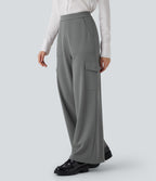 Pantalon cargo de travail coupe droite taille haute Halara Flex™ avec poches