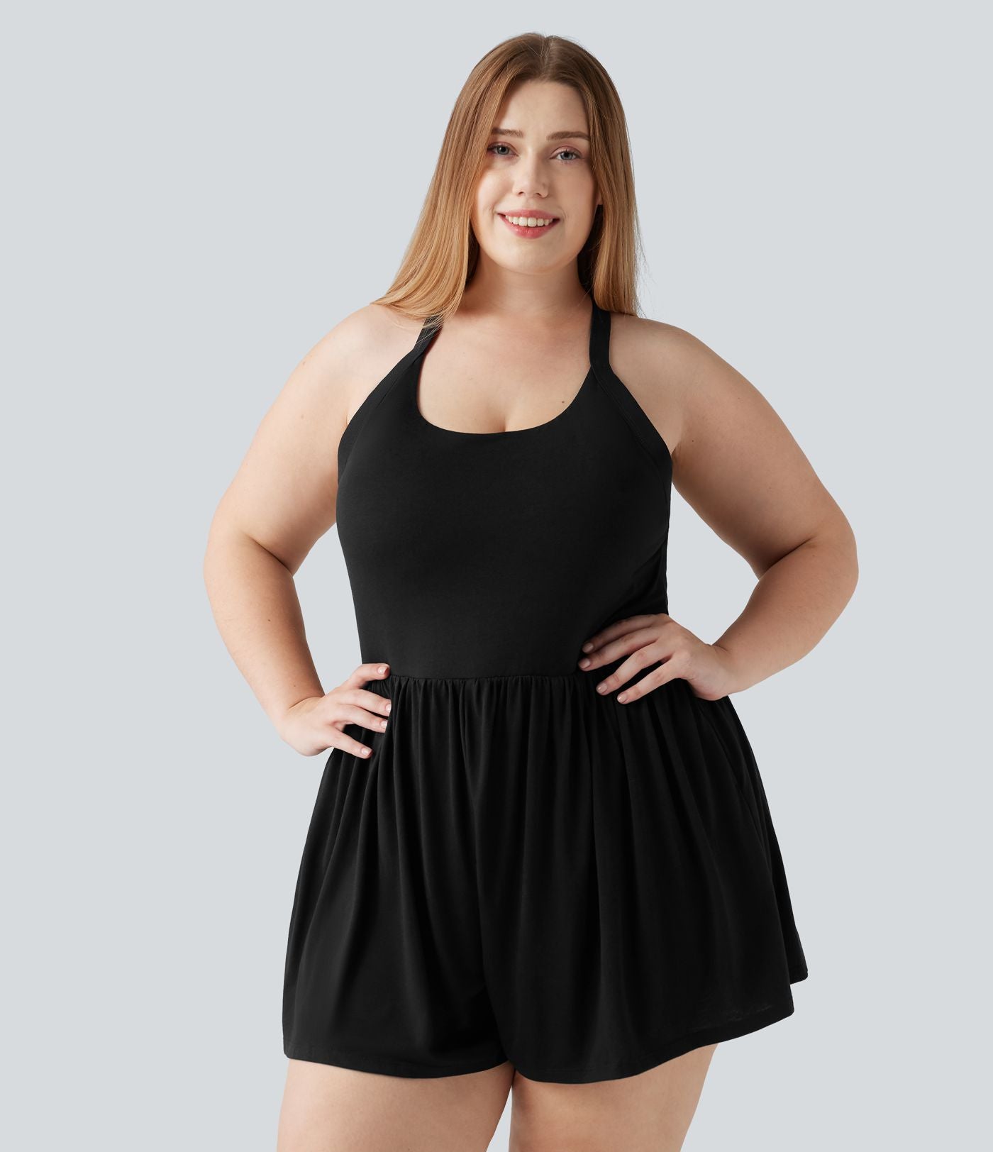 Combishort grande taille avec coussinets amovibles, poches et design accès facile Easy Peasy