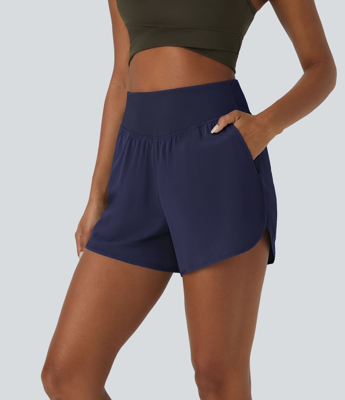 Breezeful™ Shorts 10cm Casual à Séchage Rapide Taille Haute et Poche Latérale