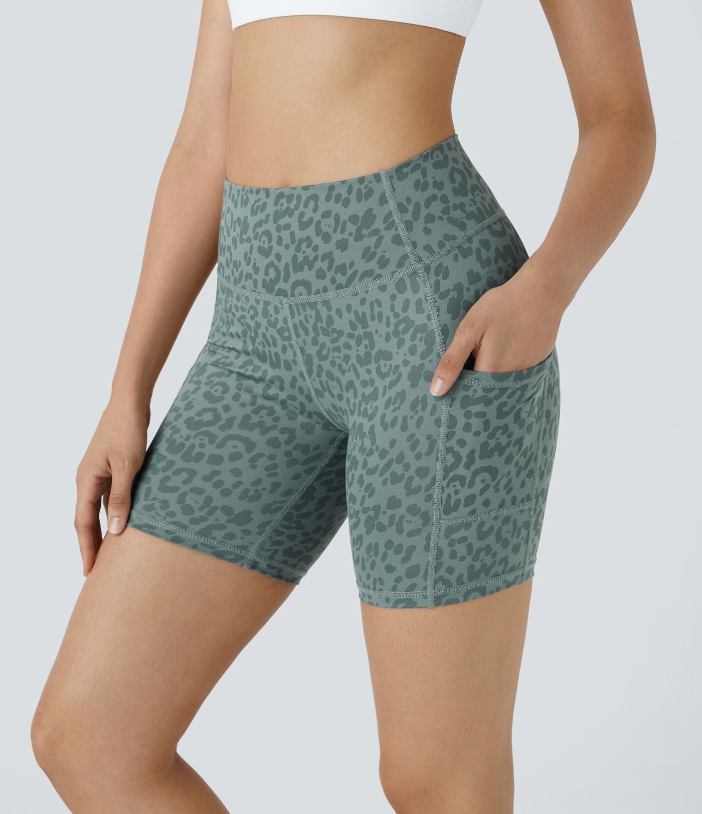 Short Course Biker Yoga Taille Haute avec Poches Latérales