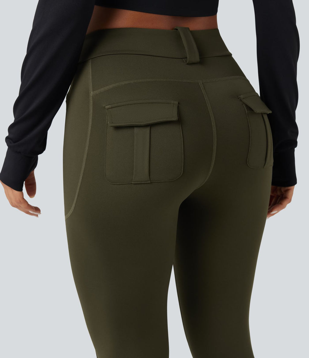 Legging cargo de randonnée résistant à l'usure taille mi-haute avec poches