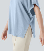 T-shirt col rond manches chauve-souris coupe décontractée