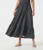 Robe nuisette midi fluide à pois avec lien à nouer à l’avant