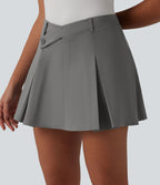 Jupe mini de golf plissée 2-en-1 DayStretch asymétrique taille mi-haute avec poches