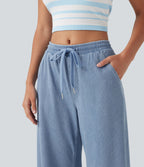 Jogging taille basse Halara Flex™ jambes larges, effet sparkle, avec poches