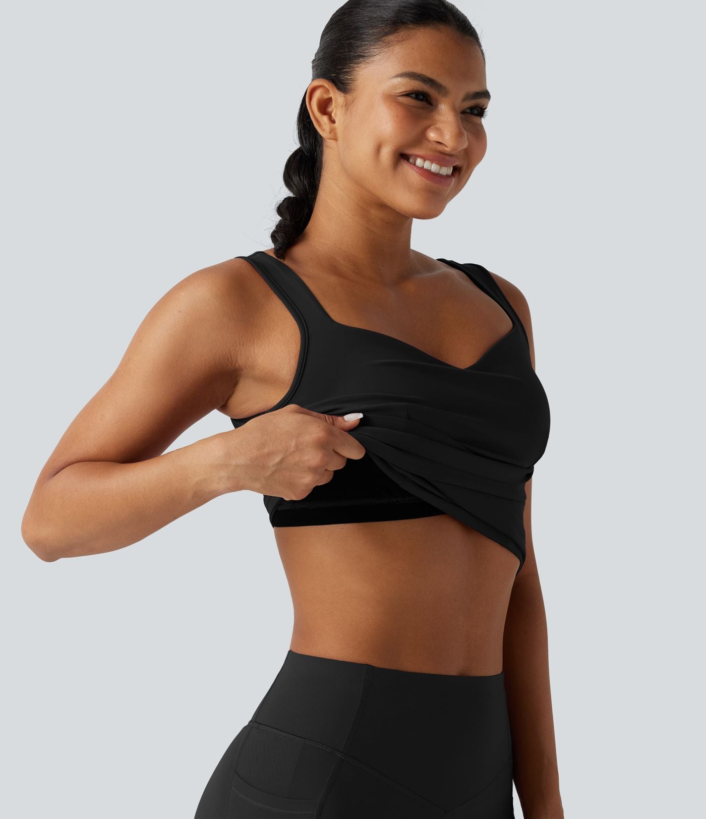 Débardeur de course SoftlyZero™ Airy col cœur croisé brassière intégrée effet frais InstantCool, protection solaire UPF50+